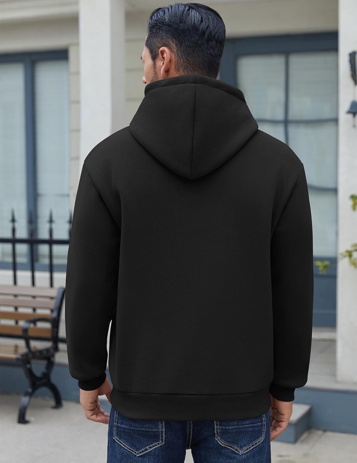 COOFANDY Men Cotton Fleece Hooded Sweatshirt Casual Long Sleeve Hoodies Pullover Fashion Drawstring Hoodie with Kanga Pocket - Image 5