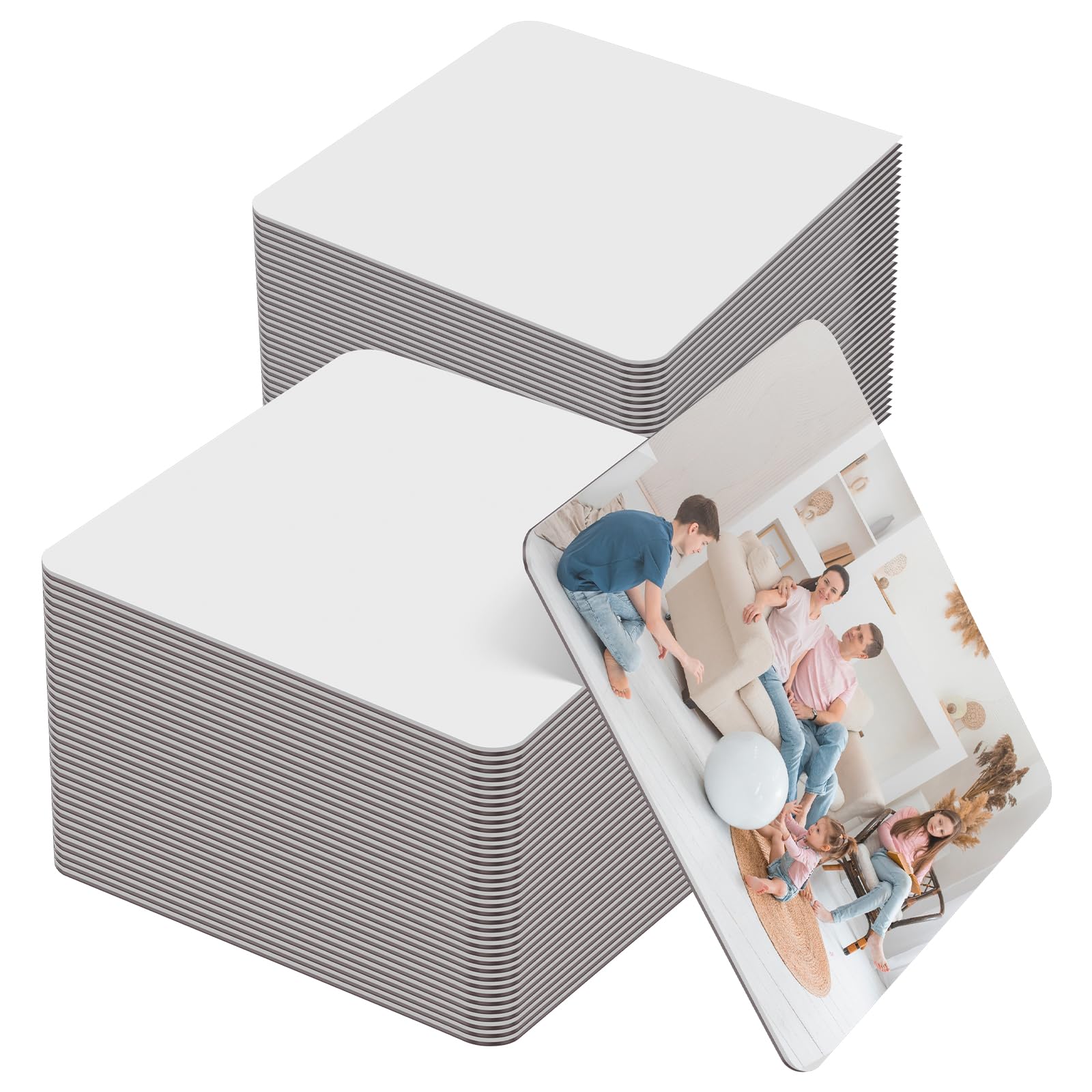 40Pcs Sublimation Magnets Blank, 7.5×7.5 cm, Personalized Refrigerator Magnetic Sticker, DIY Decorative Magnets for Kitchen Home Office Whiteboard Calendar