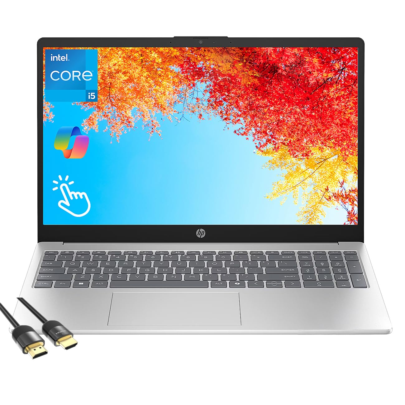 15.6" Business Laptop with Lifetime Office, Intel Core i5-1334U, 15.6" FHD IPS Touchscreen Display, 16GB RAM, 512GB SSD, Copilot, Intel Iris Xe Graphics, 128GB Portable SSD, Windows 11 Home