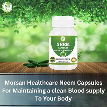Neem (Azadirachta Indica) Capsule | Pack of 60 x 500 MG. Vegetarian Capsules | Natural Herbal Supplement | GMP Certified | Gluten Free (Pack of 2)