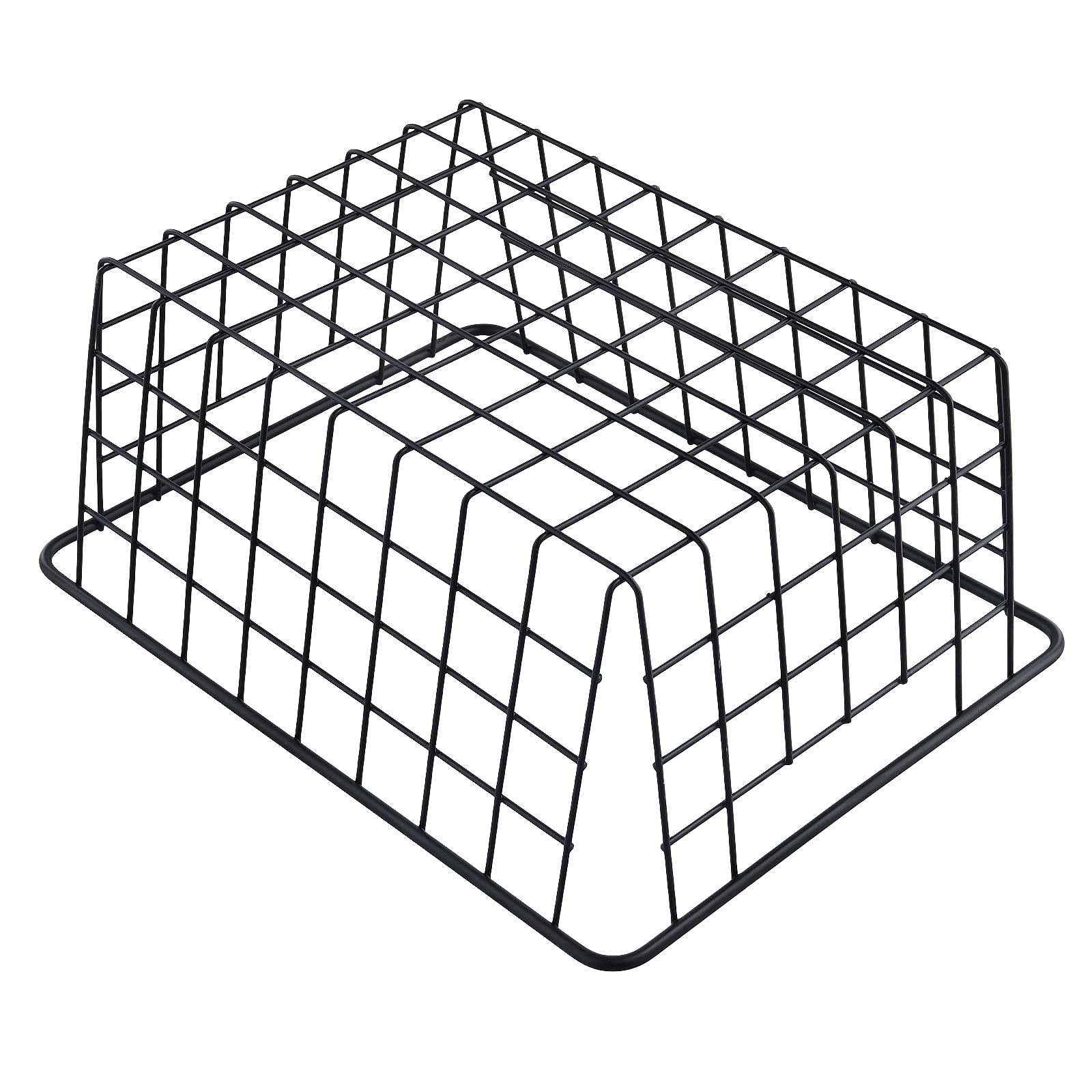 6 cestas de almacenamiento de alambre de 28 x 22 x 12 cm, cestas de metal negro, cestas de almacenamiento multifuncionales de hierro para cocina, baño, dormitorio, sala de estar, armario
