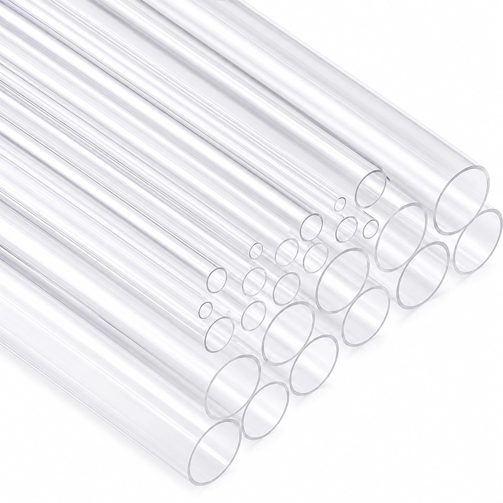 Tube Plastique Transparent Rigide,Tubes en PVC, ensembles de tubes en verre acrylique, tubes en plastique transparent pour la publicité, éclairage médical, projets de bricolage