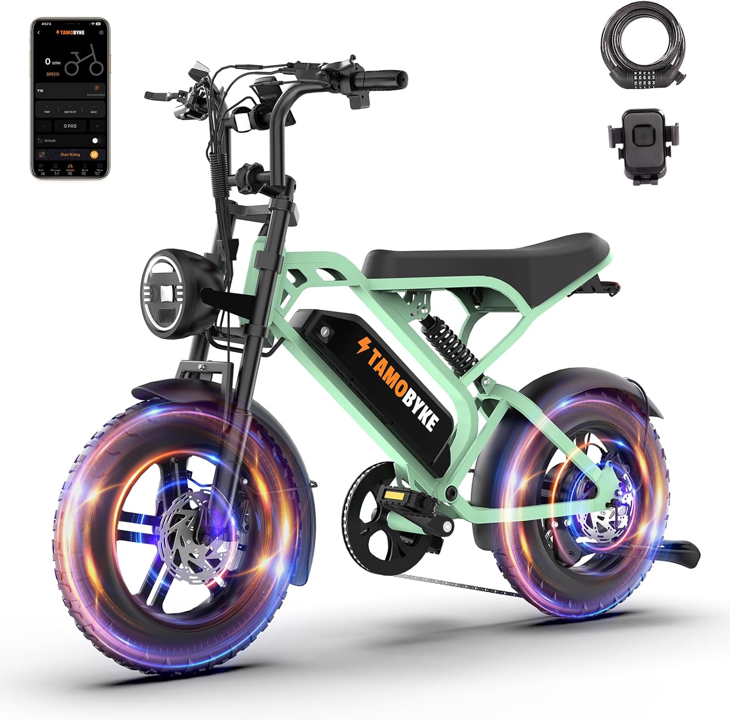 Tamobyke T16 Electric Bike for Teens & Childs, 1000W Motor 48V15.6Ah Removable Battery, 30MPH Off-Road Electric Bicycle,16"Fat Tire Ebike for Kids, 7-Speed,Dual Hydraulic Brakes, Fits Riders 5'0"-5'7"