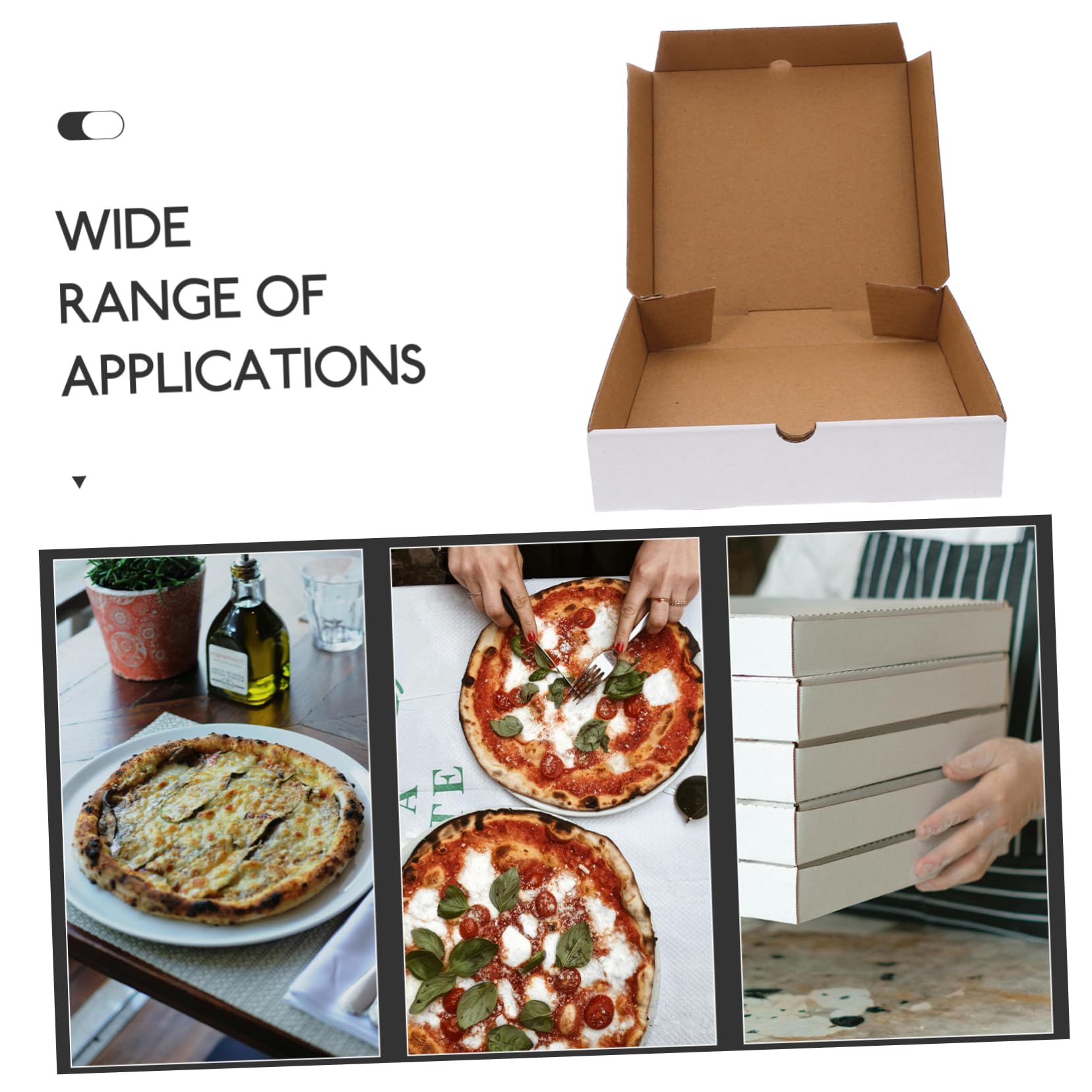 Scatola Pizza Bianca in Carta Kraft Ondulata, 30 Pezzi | Formato 6 Pollici, Imballaggio da Asporto, Conserva Freschezza e Praticità per Confezioni Alimentari
