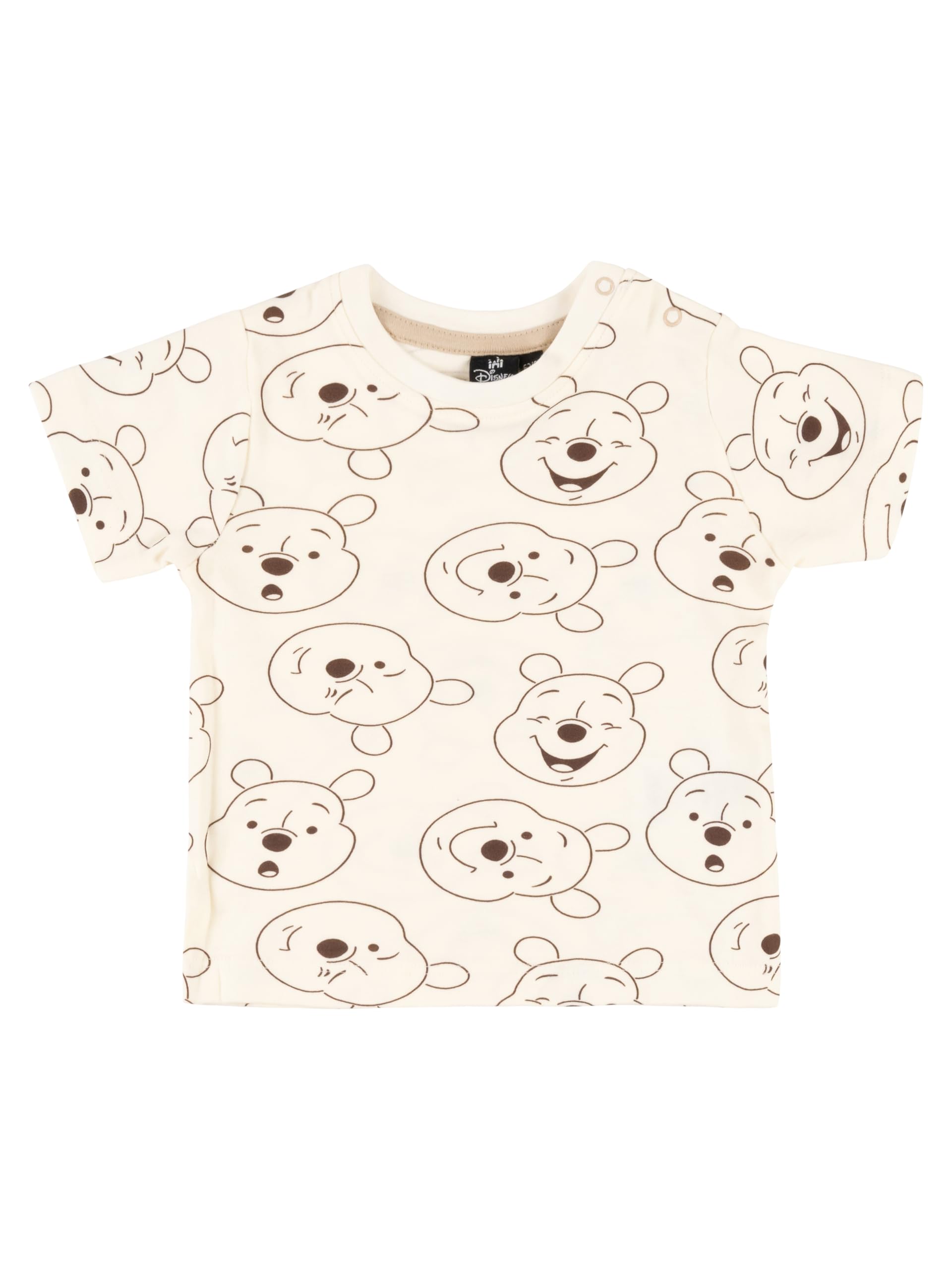 Disney Lot de 2 t-shirts Winnie l'ourson pour bébé garçon et fille – Manches courtes – Beige