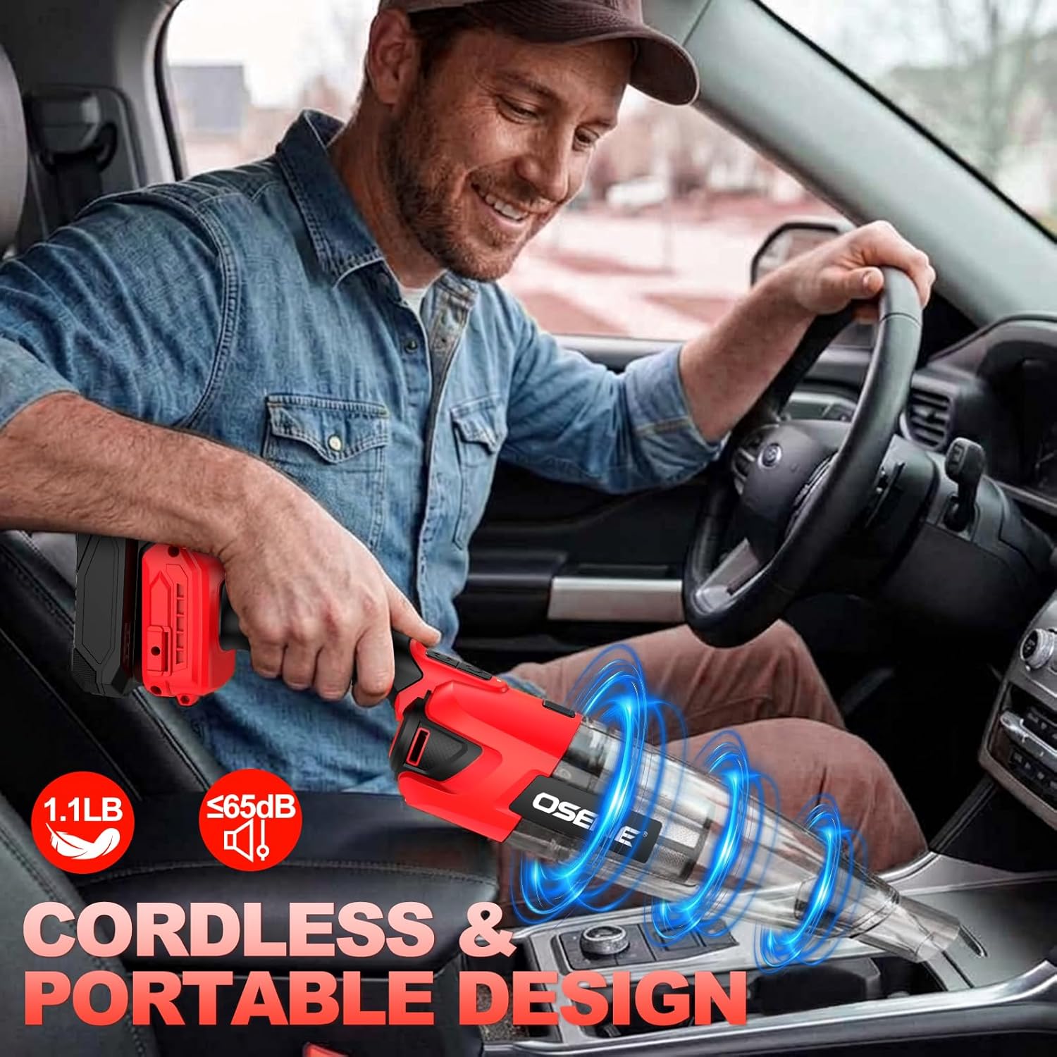 Cordless Handheld Vacuum Compatible with Milwaukee 18V Max Battery (Tool Only), 17000Pa Brushless Motor Portable Car Vacuum with Washable HEPA Filter & Multi-Nozzles for Auto, Home, Office & Pet Hair