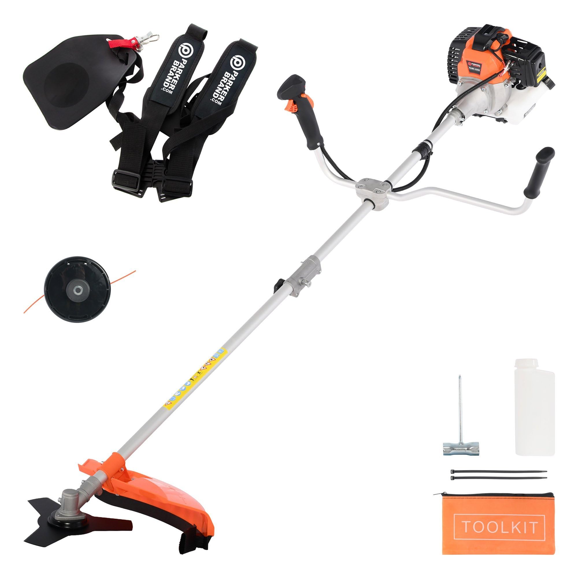 Parkerbrand.com Multicolor 52Cc Petrol Garden Brush Cutter, Grass Line Trimmer