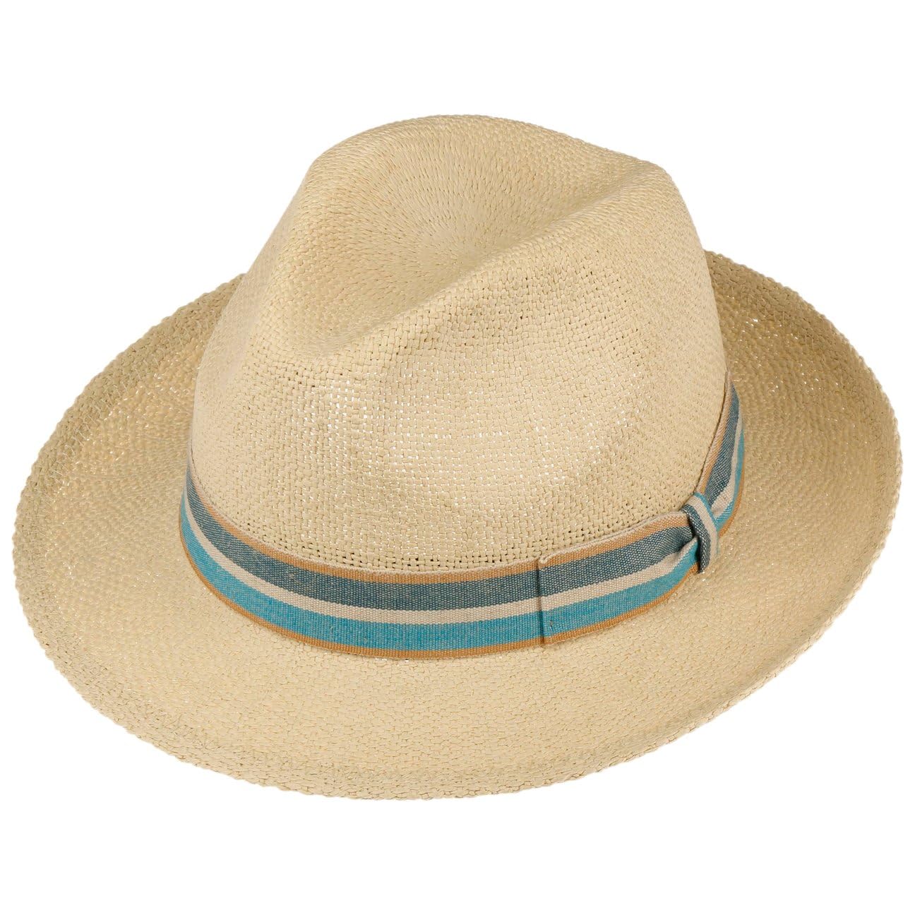 Lierys Losano Sombrero Bogart Fedora de Paja Banda Multicolor Hombre Primavera Verano