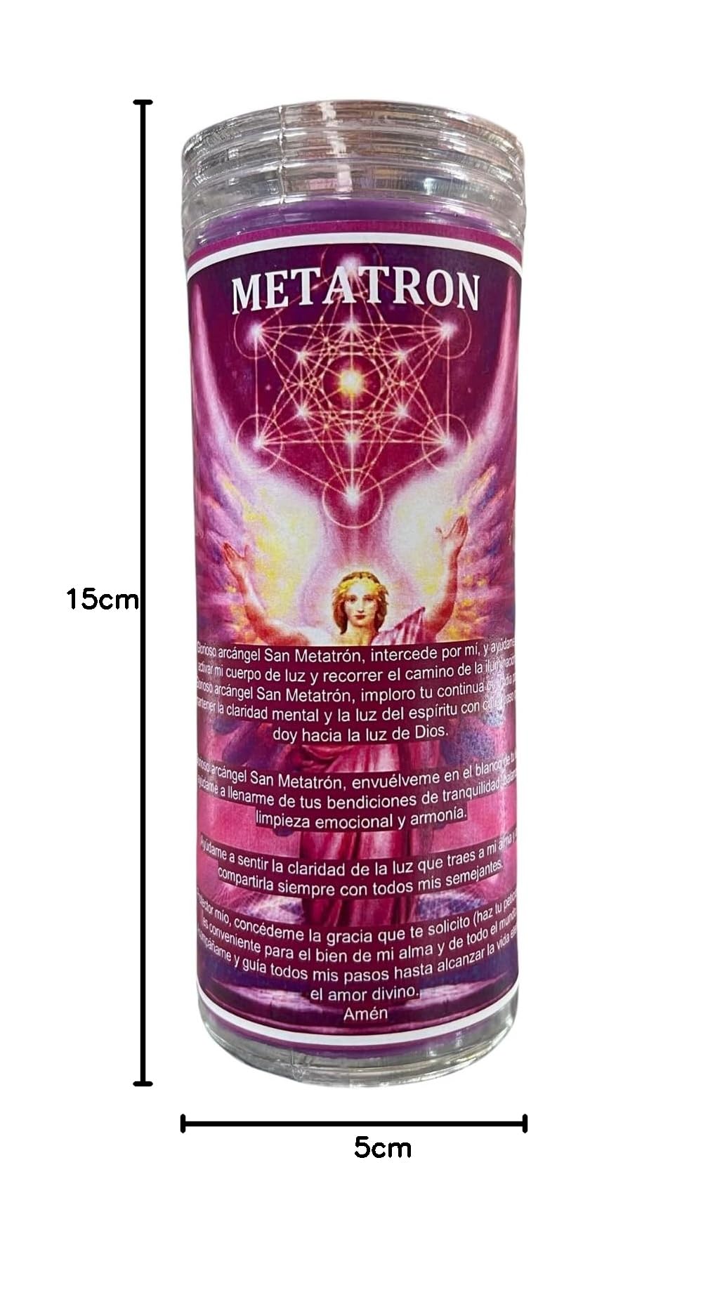 Velón del Metatrón para Protección, Guía y Conexión Espiritual | Vela Especial con Aceite para Proteger de Malas Energías y Personas, Limpieza Emocional y Bendición.