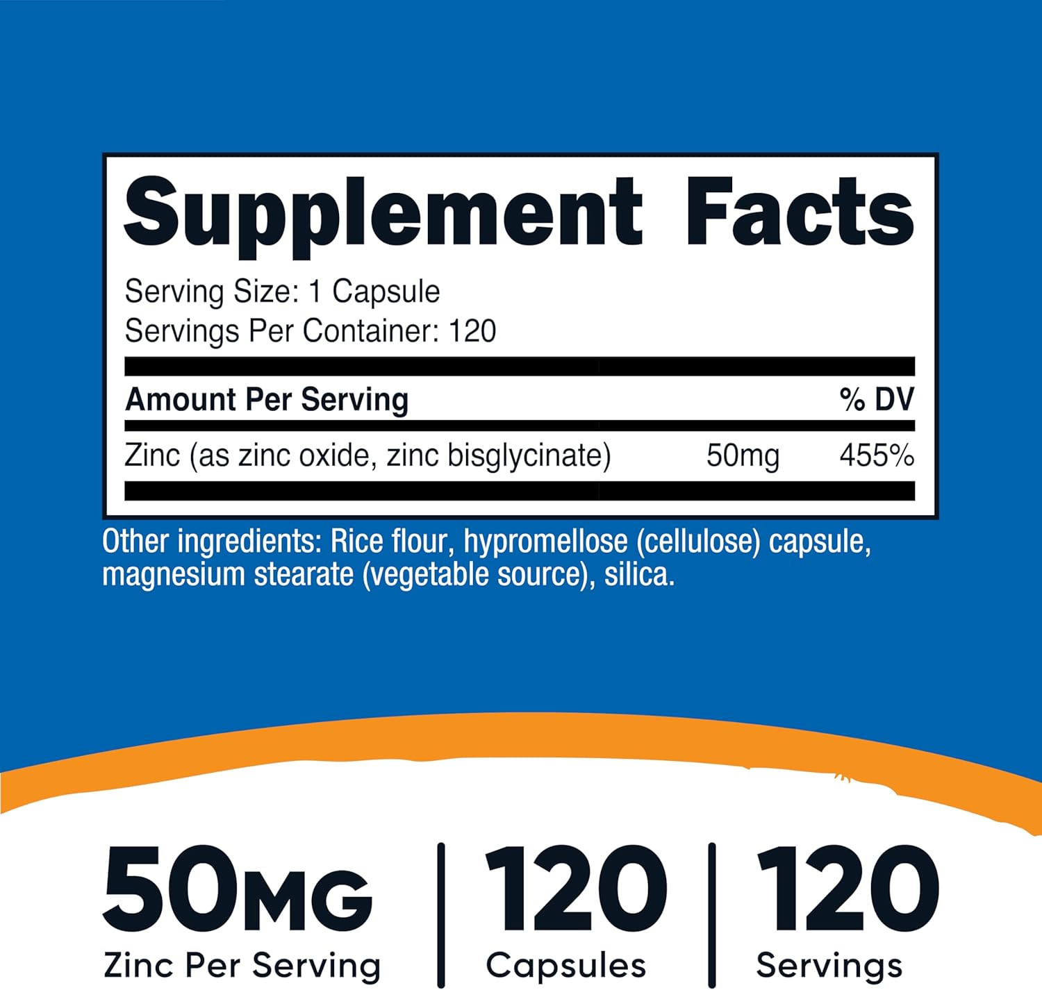 Nutricost Zinc Bisglycinate (50mg) 120 Vegan Capsules - GMO-Free, Gluten-Free Supplement - Image 2