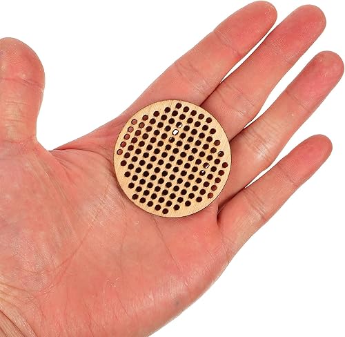 Miniatura 4 de Amosfun 20 Uds círculo colgante de madera placa de punto de cruz de madera mini bordado plantilla para manualidades de bricolaje boda Navidad