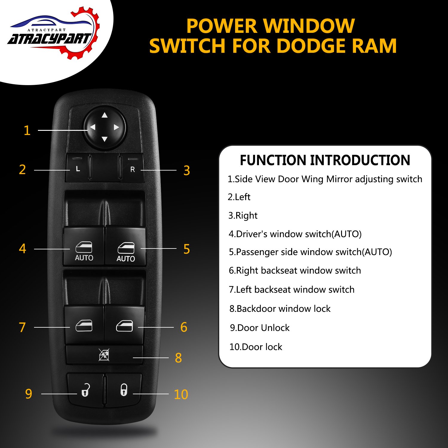 Power Control Button Snapklik.com : Window Switch Driver Side Master Power Control Button ...