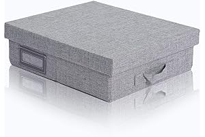Linen Scrapbook Storage Box Photo Boxes Storage Document Letter File Box with...