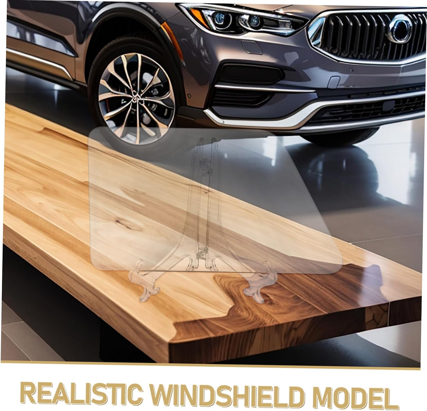 OUNONA Car Windscreen Model Display Side Windshield Sample Holder Tempered Glass Display for Automotive Shop