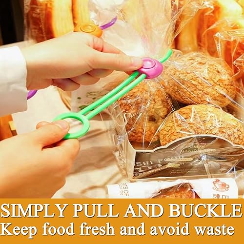 Miniatura 7 de Explainout - Sellador multiusos, sellador multiusos, lazos de sellado multiusos reutilizables, alta elasticidad, organizador de cordón elástico para