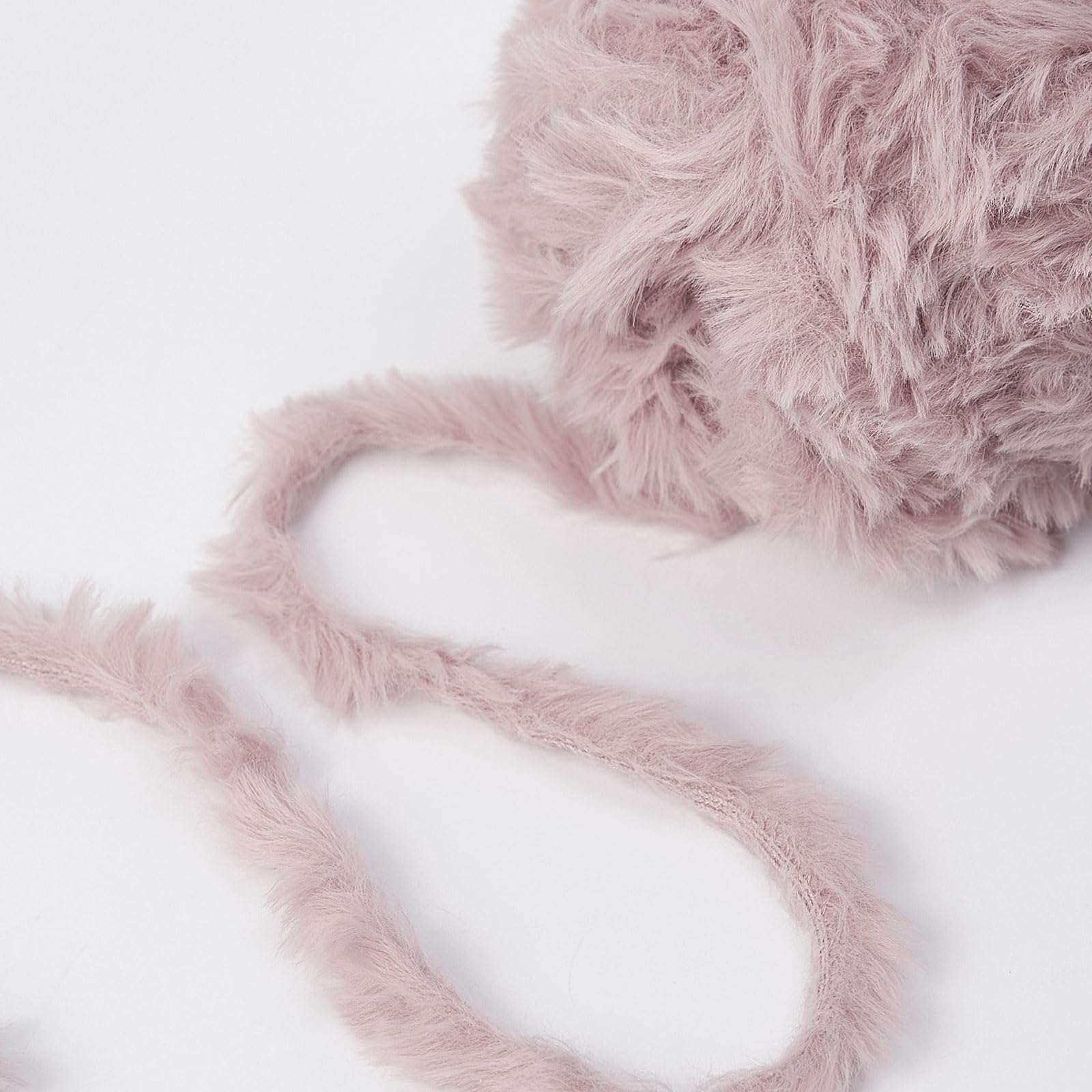 Pretty Jolly 4 Balls Faux Fur Super Soft Chunky Fluffy Yarn for Crochet Knitting Eyelash Polyester Yarn (Lotus Root) - Image 4