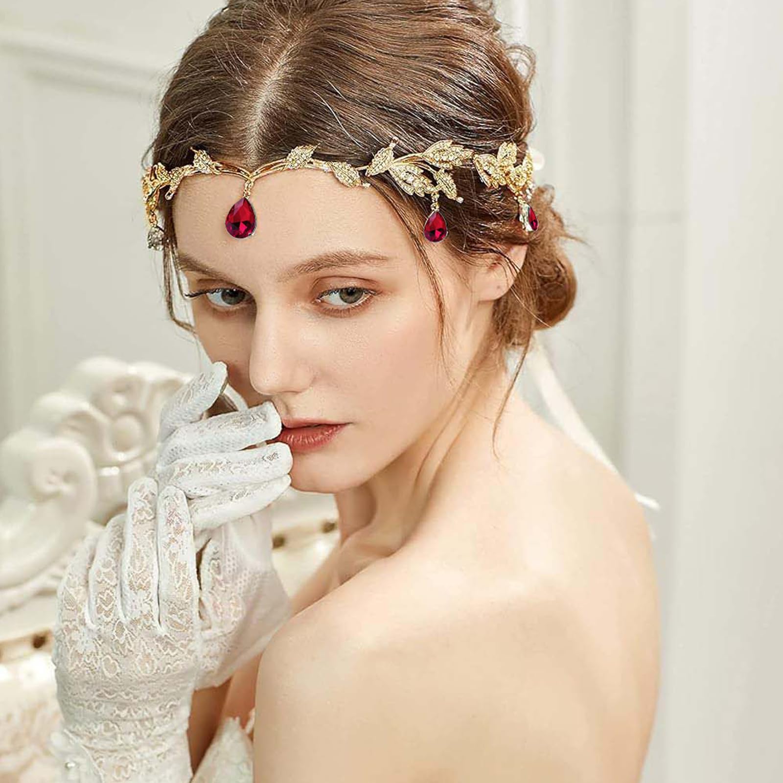 Diadem diadem dla panny młodej, regulowana korona dla panny młodej, diadem elfa retro, diadem elfa, na cosplay, wesele, imprezę, festiwal renesansowy, Boże Narodzenie, urodziny