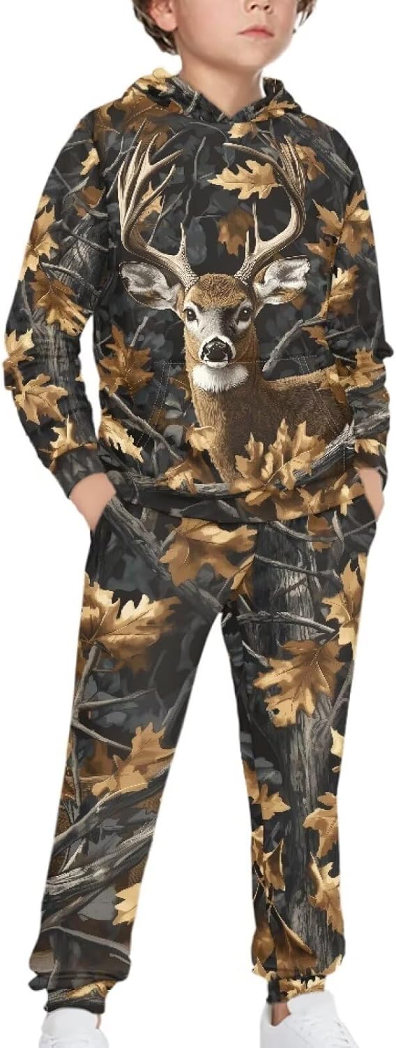 Boys 2 Piece Tracksuit, Hooded Sweatshirt and Jogger Sweatpants Clothing Sets