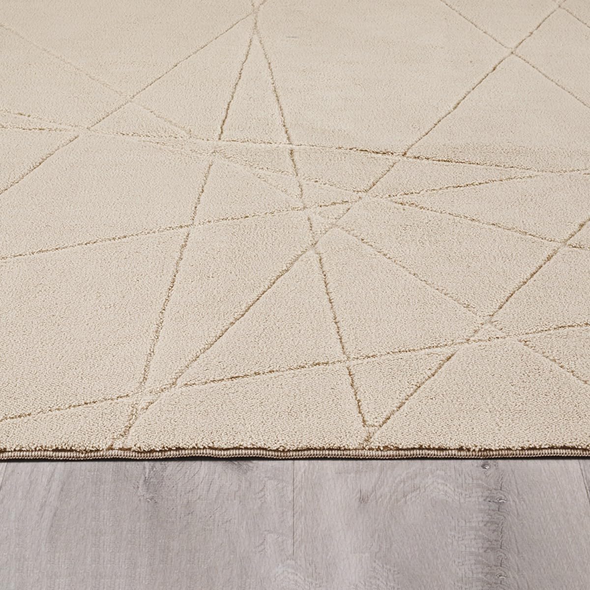 Alfombra moderna ultra suave de pelo corto, ligera y con base antideslizante. Lavable en la lavadora. Plegable, flexible y fácil de almacenar. Ideal para salón y dormitorio STORESDECO Beige 120x180 cm