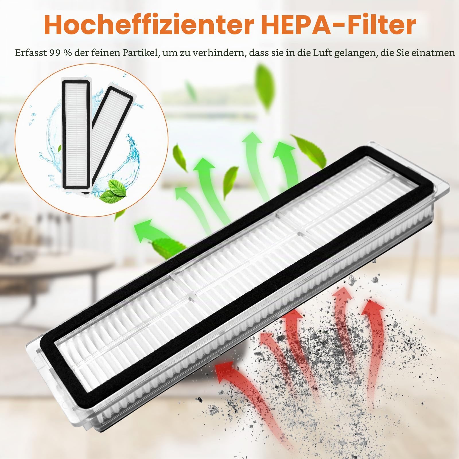 Chuancheng 12-teiliges Zubehör-Set für Dreame D9, D9 Max, D9 Max Gen2, D9 Pro, L10 Pro Staubsaugerteile, 2 Hauptbürsten, 4 Seitenbürsten, 4 Filter, 1 Reinigungsbürste, 1 Schraubendreher (weiß)