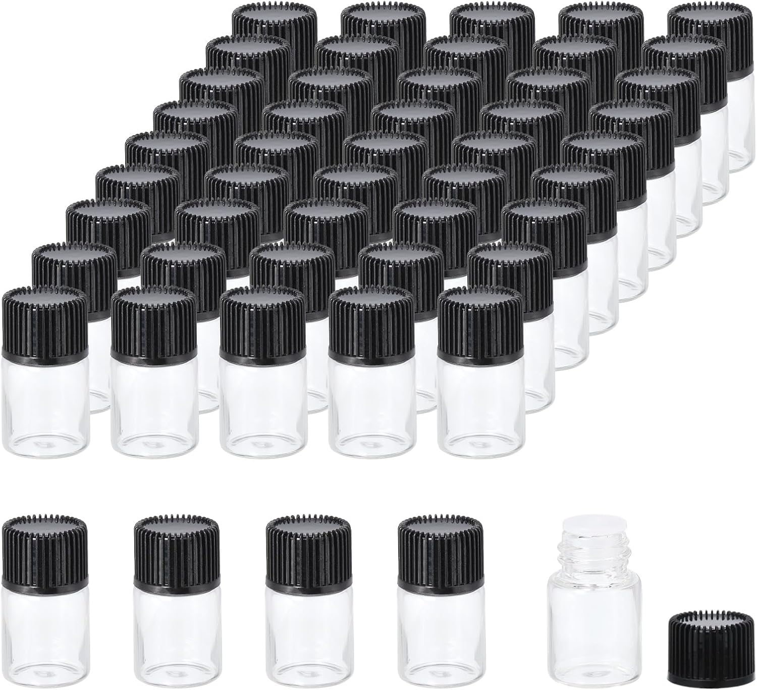 Hygiene Lab PATIKIL 2ml Autosampler Vial, 100 Pack Pre-Slit Septa HPLC/GC Vials 9-425 Lab Clear Vials Sample Vial Screw Cap Writing Patch PTFE & Silicone For LC Screw Caps