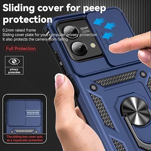 Miniatura 4 de Funda para Moto G Stylus 5G 2023, con protector de pantalla y funda para cámara, grado militar 16 pies, a prueba de caídas con soporte magnético