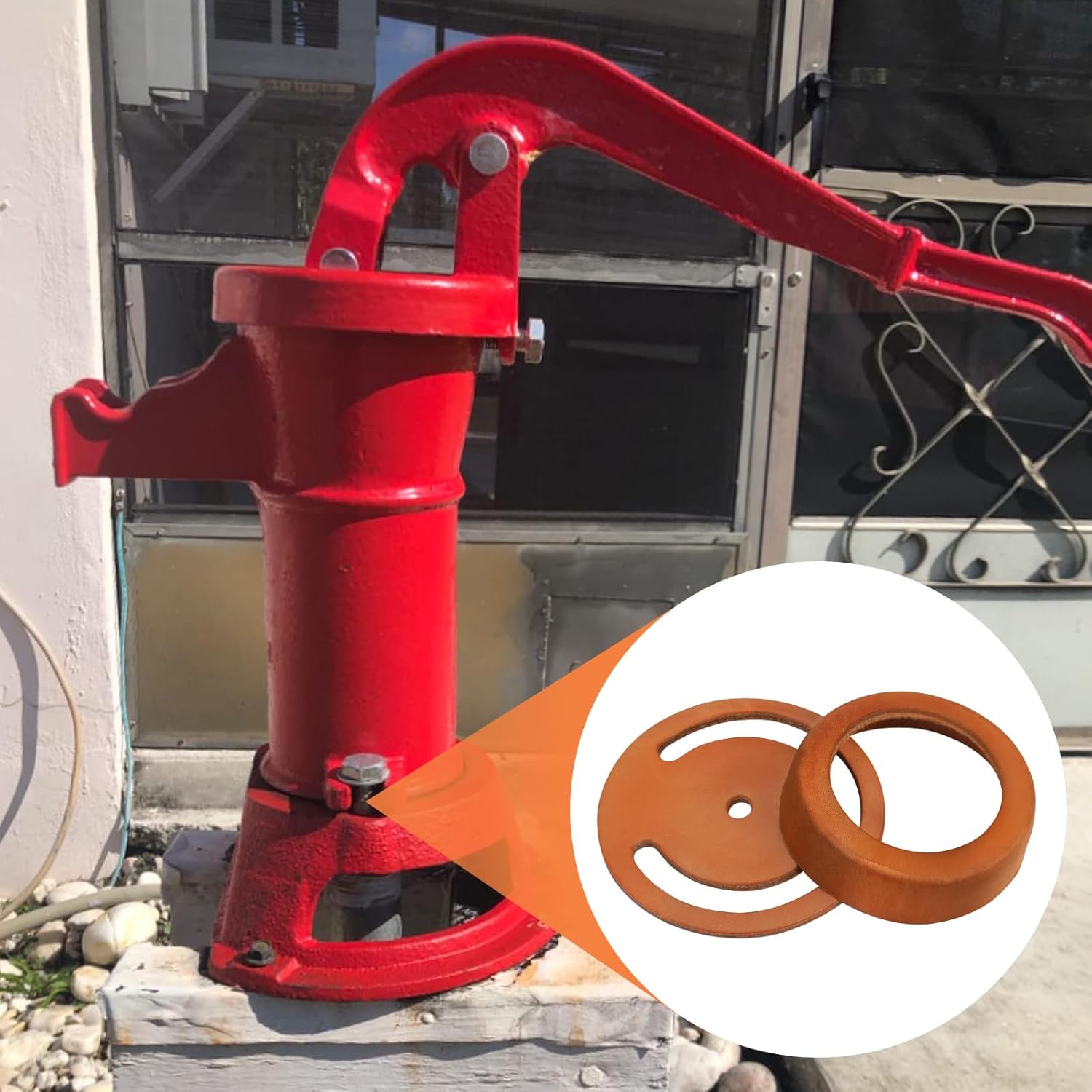 No.2 Pitcher Pump Replacement Kit - Includes 1161 Plunger Assembly, Check Valve Weight, Leather Cups, and Valve Leathers for Hand Well Pump Repair and Maintenance