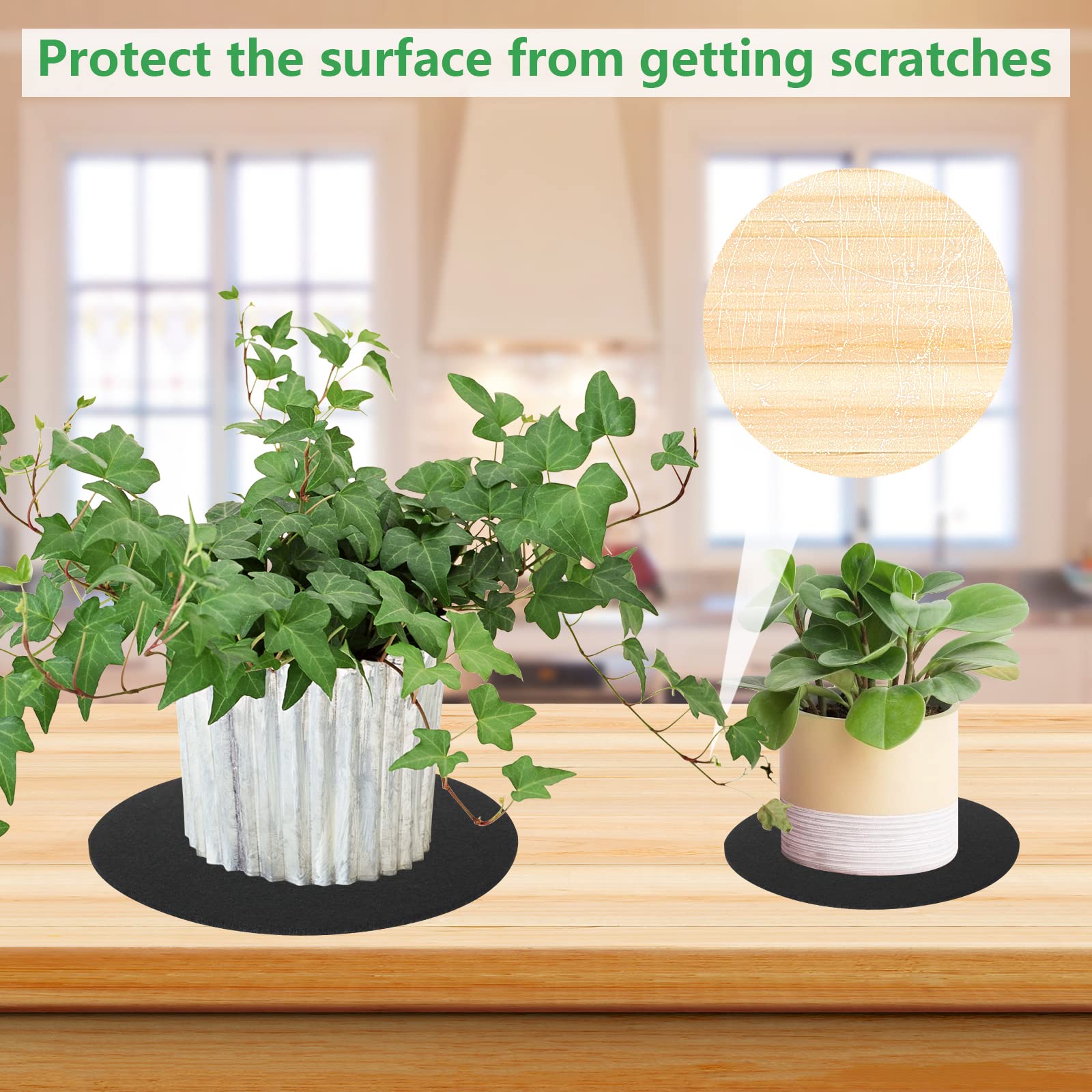 Lot De 6 Sous-verres Ronds En Feutre Pour Intérieur - Réversibles, Absorbants Et Imperméables - Pour Pots De Fleurs - 3 Tailles - Fournitures De Bricolage (10,2 Cm, 15,2 Cm, 20,3 Cm