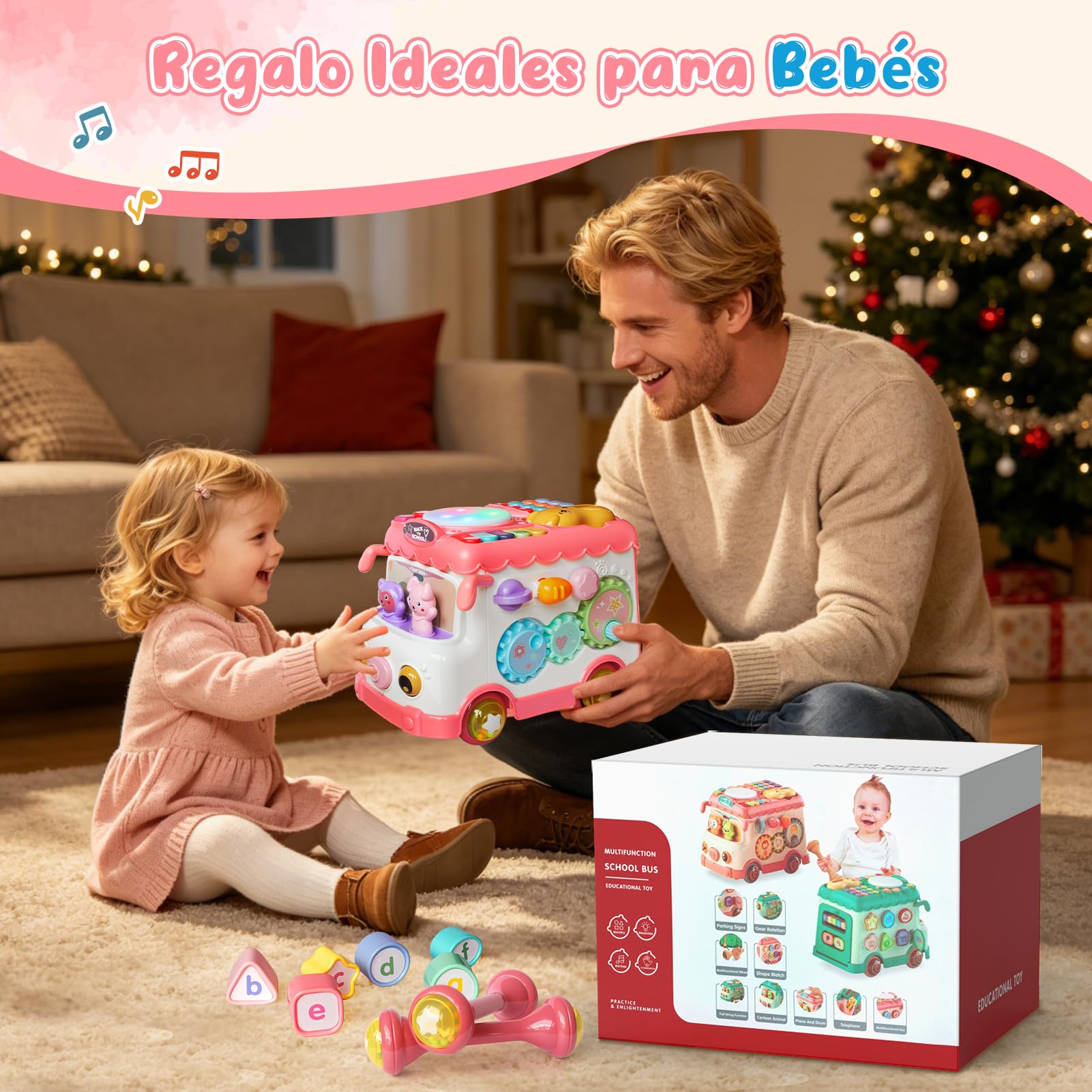 Juguetes Niñas 1 Año: Juguetes Montessori para Niñas 1 2 Años, Juguetes Educativos Multifuncionales con Actividades Sensoriales Regalo para Cumpleaños, Primera Navidad y Bebés