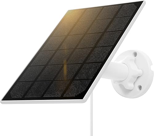 Panel solar de 5 W, IP 65 impermeable 5V puerto micro USB para cámaras de seguridad inalámbricas al aire libre, compatible con cámara de seguridad
