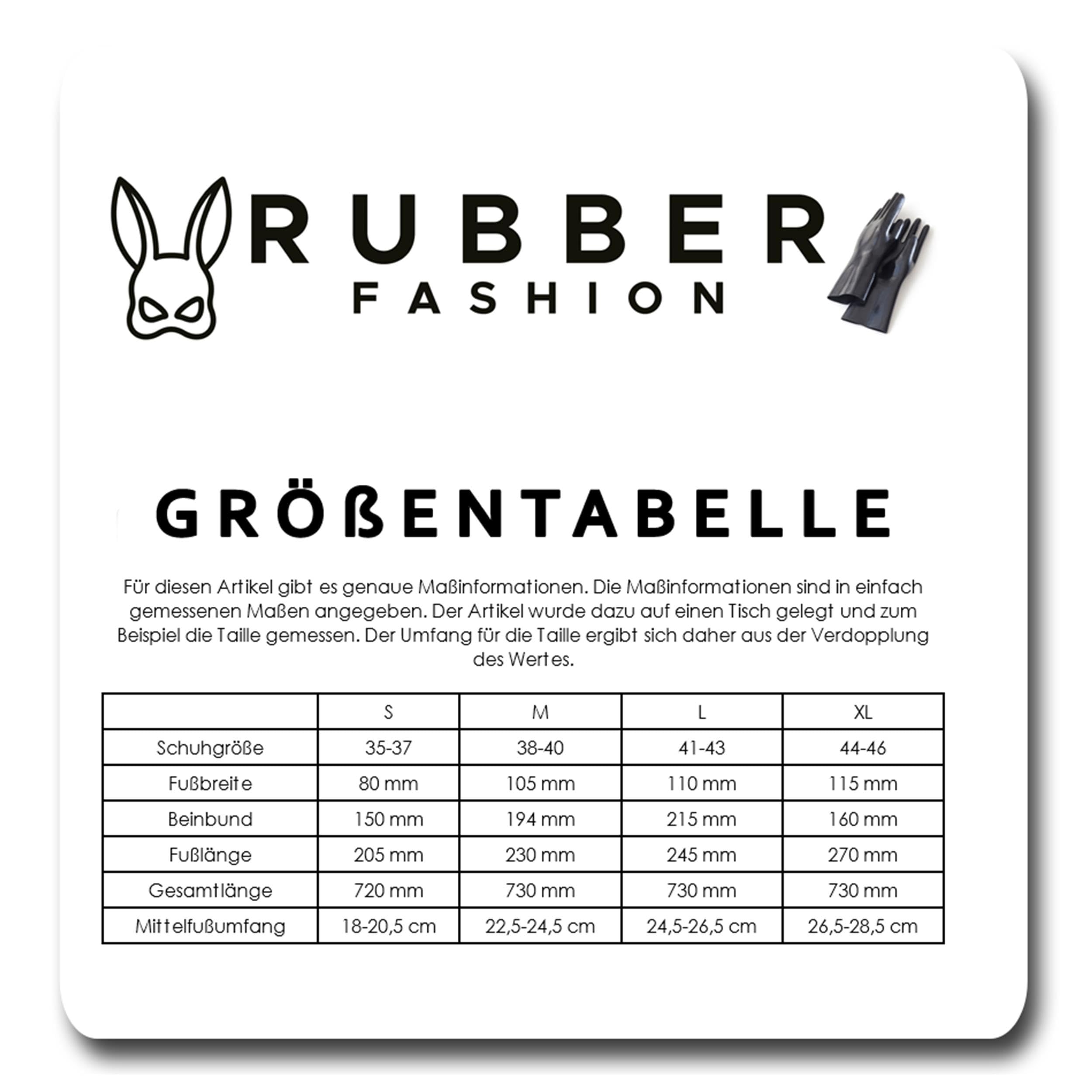 Rubberfashion Latex Strümpfe lang - Overknee Oberschenkel Strumpf Socken für Damen und Herren