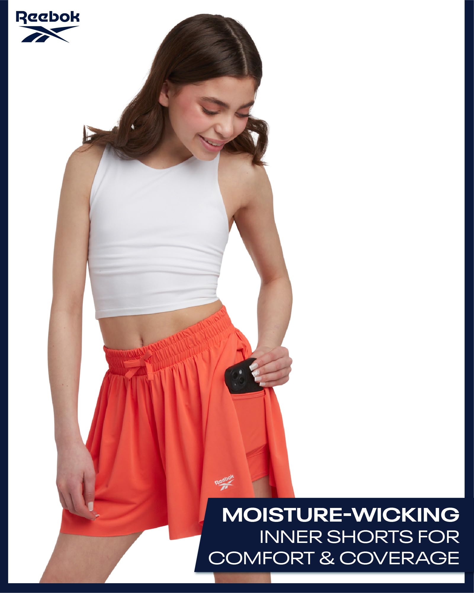 Reebok Sport-Shorts für Mädchen, 3er-Pack, leicht, Schmetterlings-Shorts mit Innenfutter, aktive Performance, fließende Shorts für Mädchen