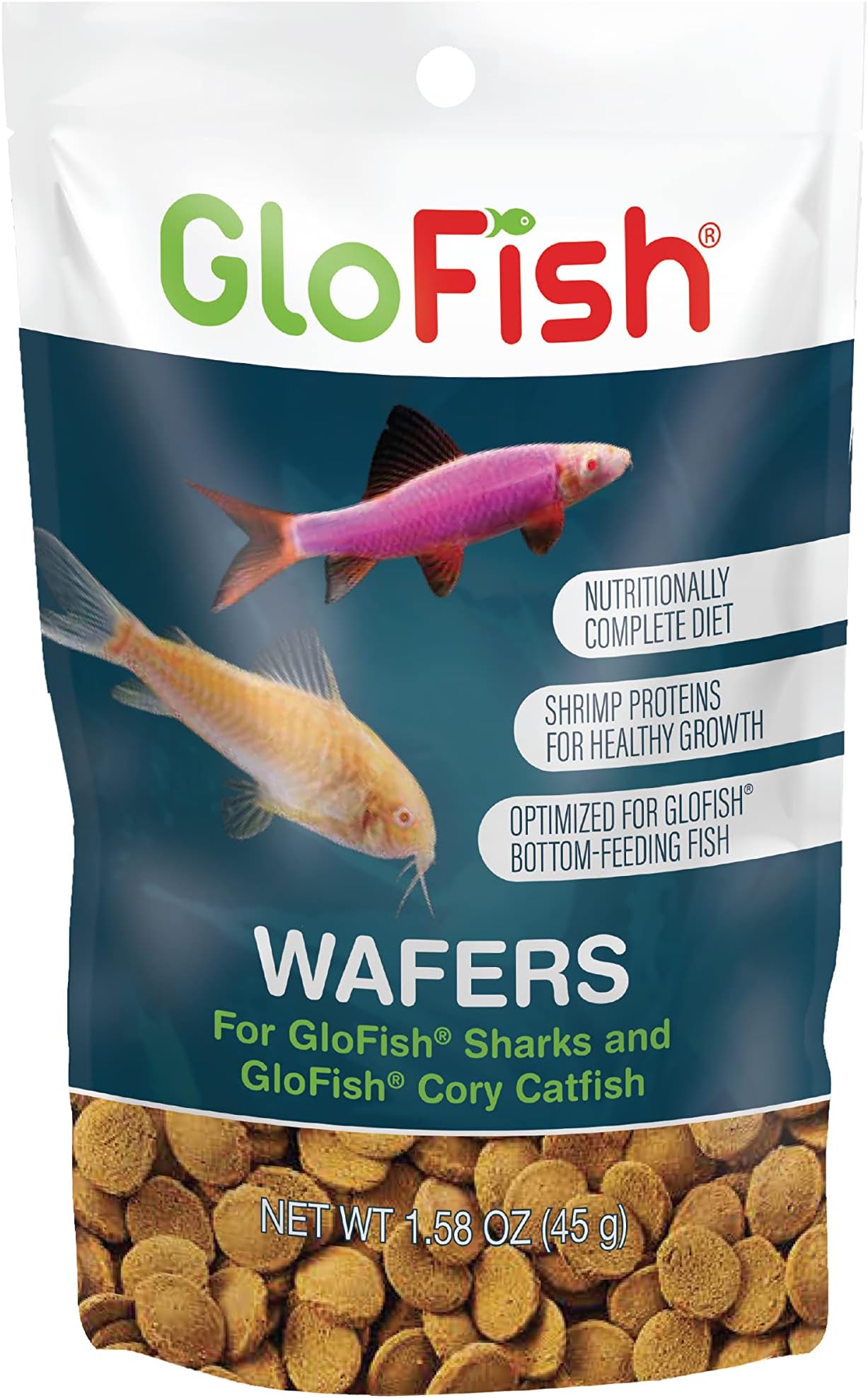 GloFish Wafers for Sharks and Cory Catfish, 1.58 Oz., Bottom-Feeding Fish Food