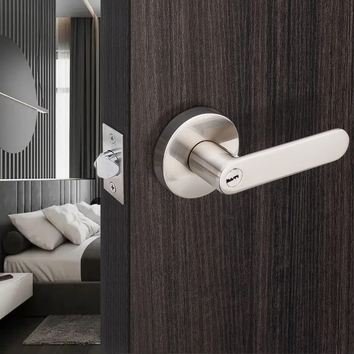 Amazon | 堅塁金物 ドアノブ 鍵付き 室内 浴室 レバーハンドル YQ