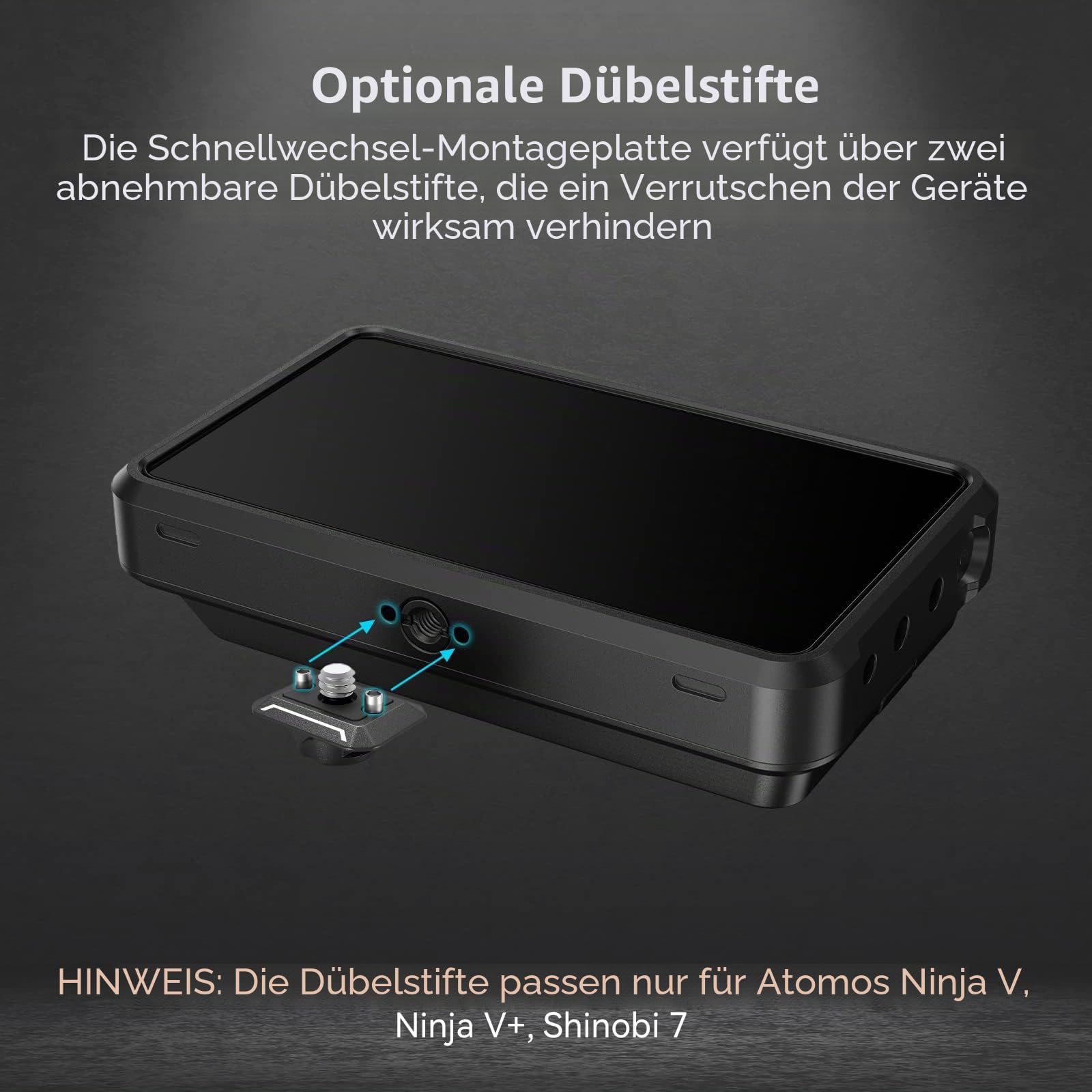 SMALLRIG HawkLock Mini-Schnellwechselplatte mit 1/4-Zoll-Schraube, Drop-in QR-Platte für Canon für Sony, für Stativ, Einbeinstativ, Camcorder, LED-Licht, Action-Kamera, Monitor – 3513C