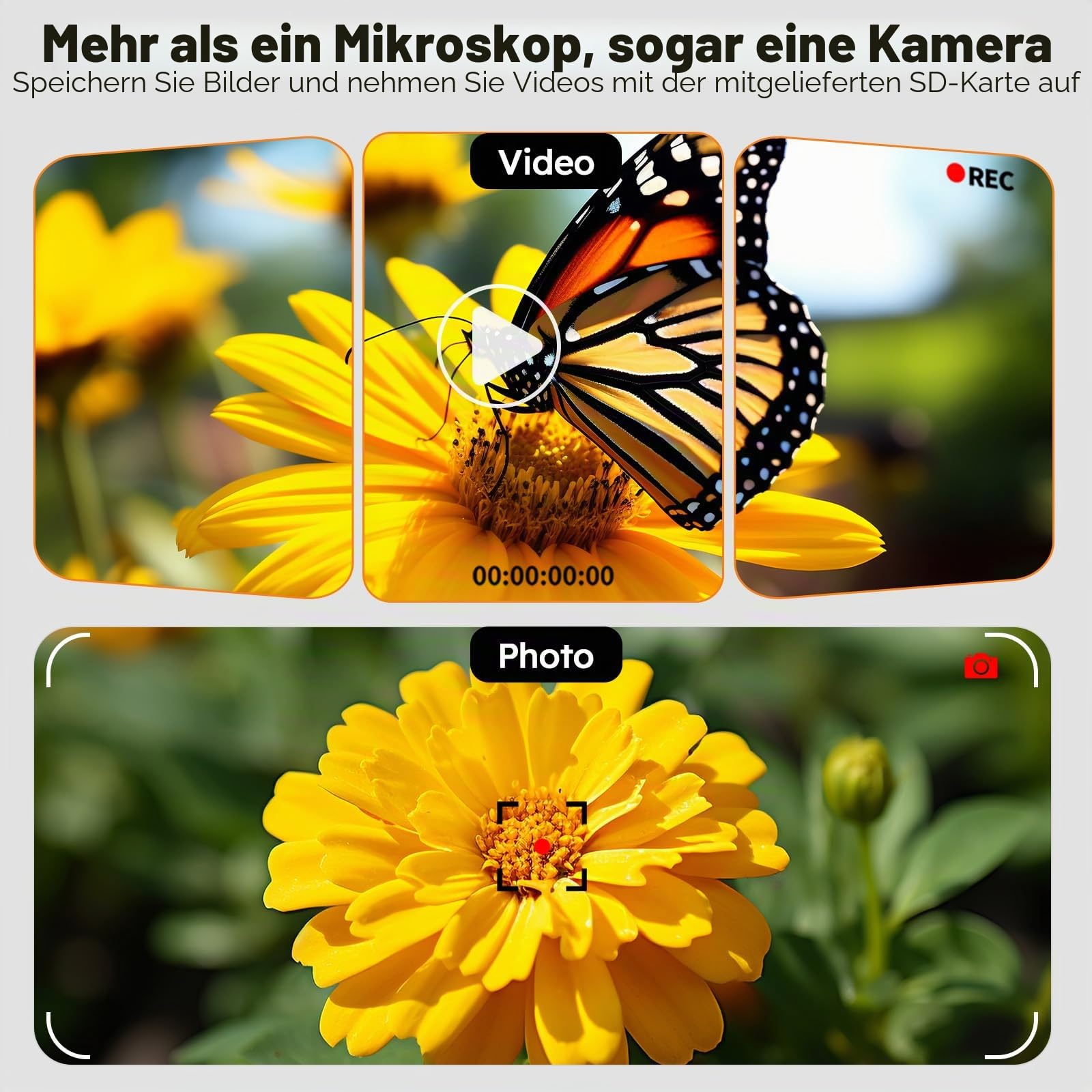 BEBANG 10.1" LCD Digitales Mikroskop 1200x für Erwachsene,3024P Münz Mikroskop Lupe,12MP Lötmikroskop mit PC Ansicht, Kompatibel mit MacOS Windows,32GB SD Karte (Weiß)