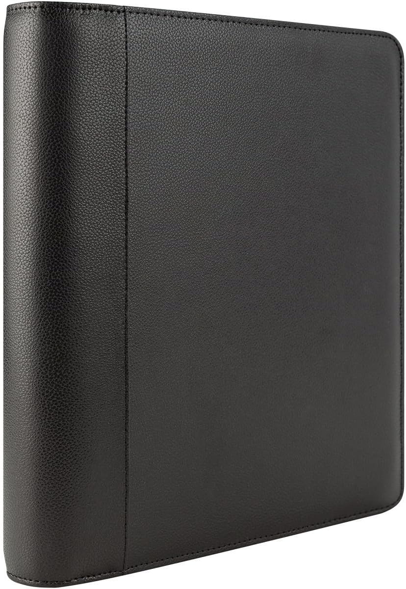 FranklinCovey - Simulated Leather Ring-Bound Binder for FranklinCovey Planners | Simulated Leather - Open Binder (Monarch, Black)