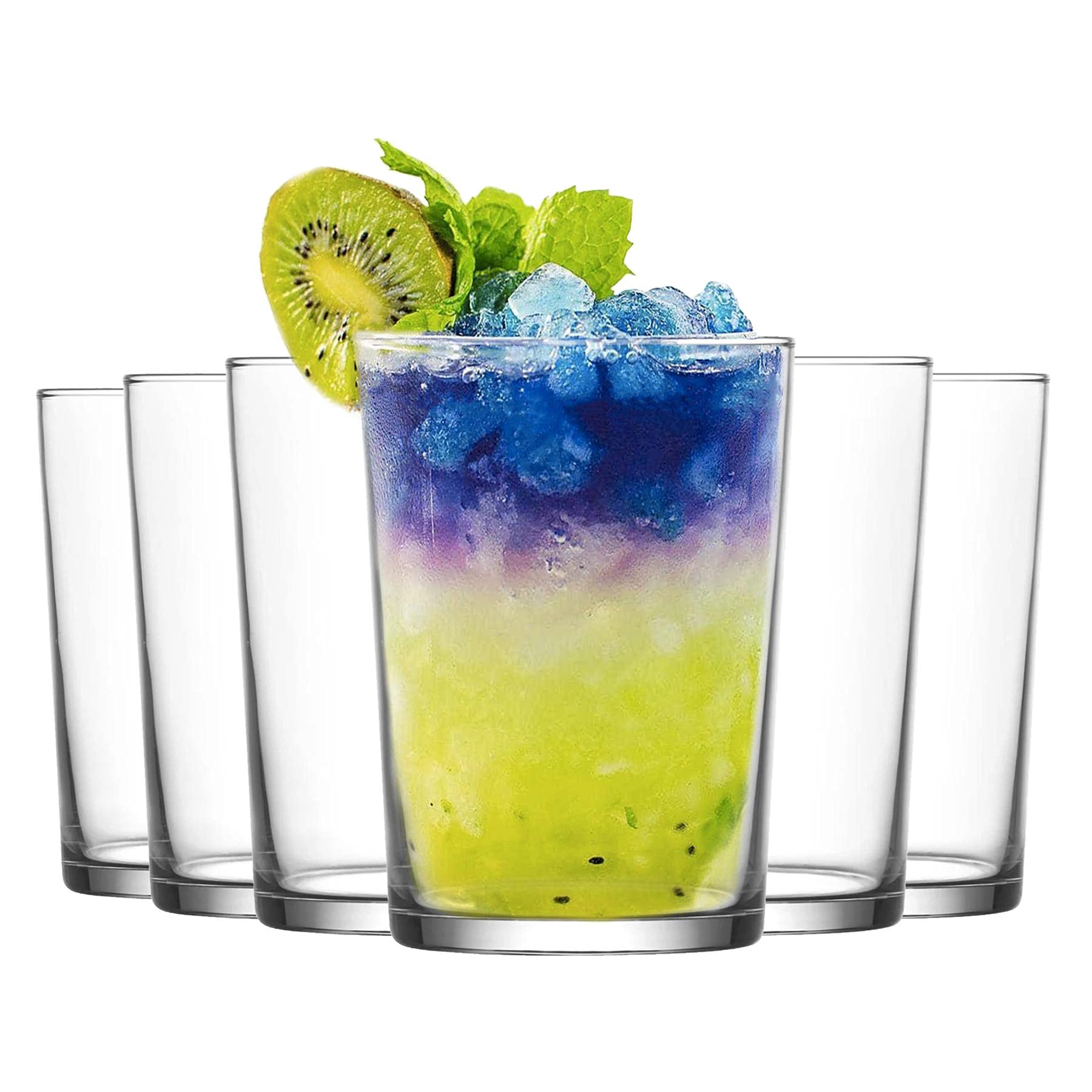 Lav Transparent 12X Clear 520Ml Bodega Highball Glasses - Tall Hi Ball Glass Water Gin Juice Cocktail Drinking Glassware Tumblers Set