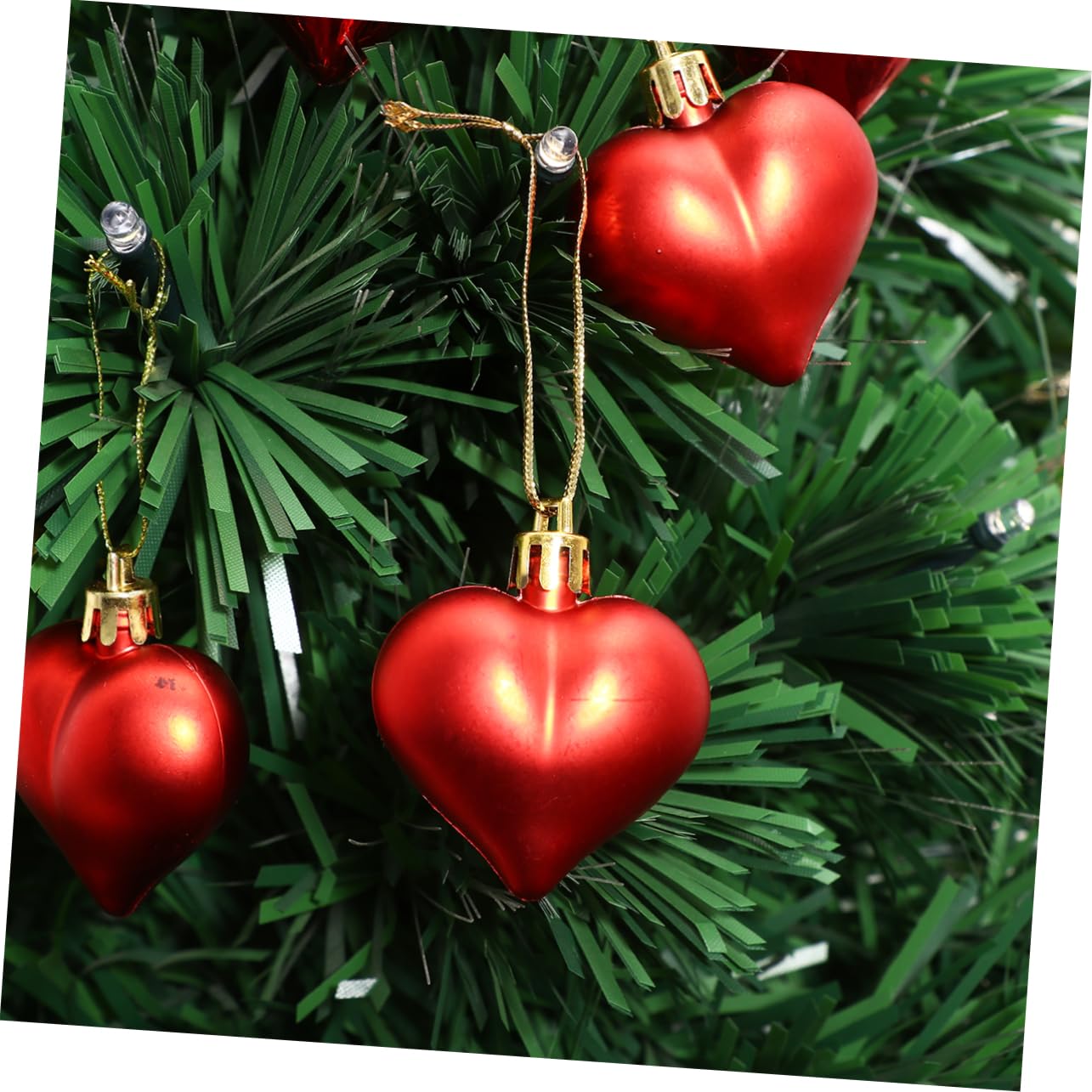 ABOOFAN 108 STK Hochzeit hängender Anhänger Herzornamente herzförmige Kugeln festlich plastiktisch Hochzeitsdekorationen Christbaumschmuck Liebesherz zum Aufhängen hängende Dekorationen