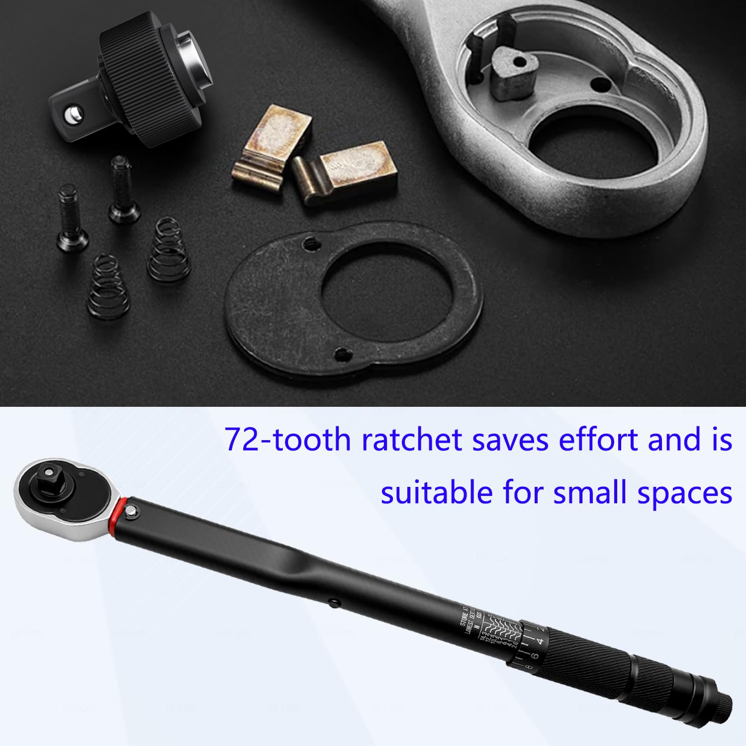 ZKTOOL Zestaw kluczy dynamometrycznych 3 szt., 1/10.2 cm 5-25 NM, 3/8'' 10-60NM, 1/2'' 20-210NM, zestaw kluczy grzechotkowych z mechanizmem szybkiego zwalniania, odpowiedni do większości scenariuszy