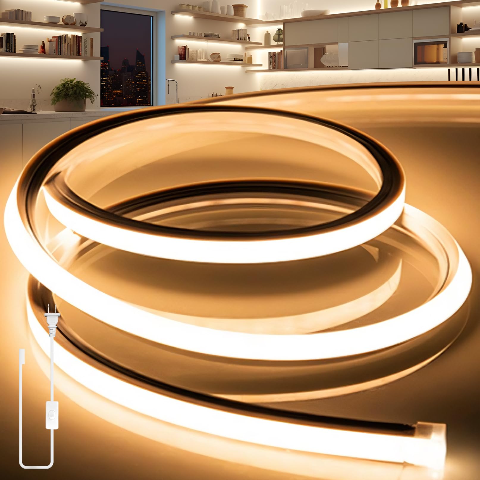 Photo 1 of VOEWT LED Strip Lights Warm White 9.8ft