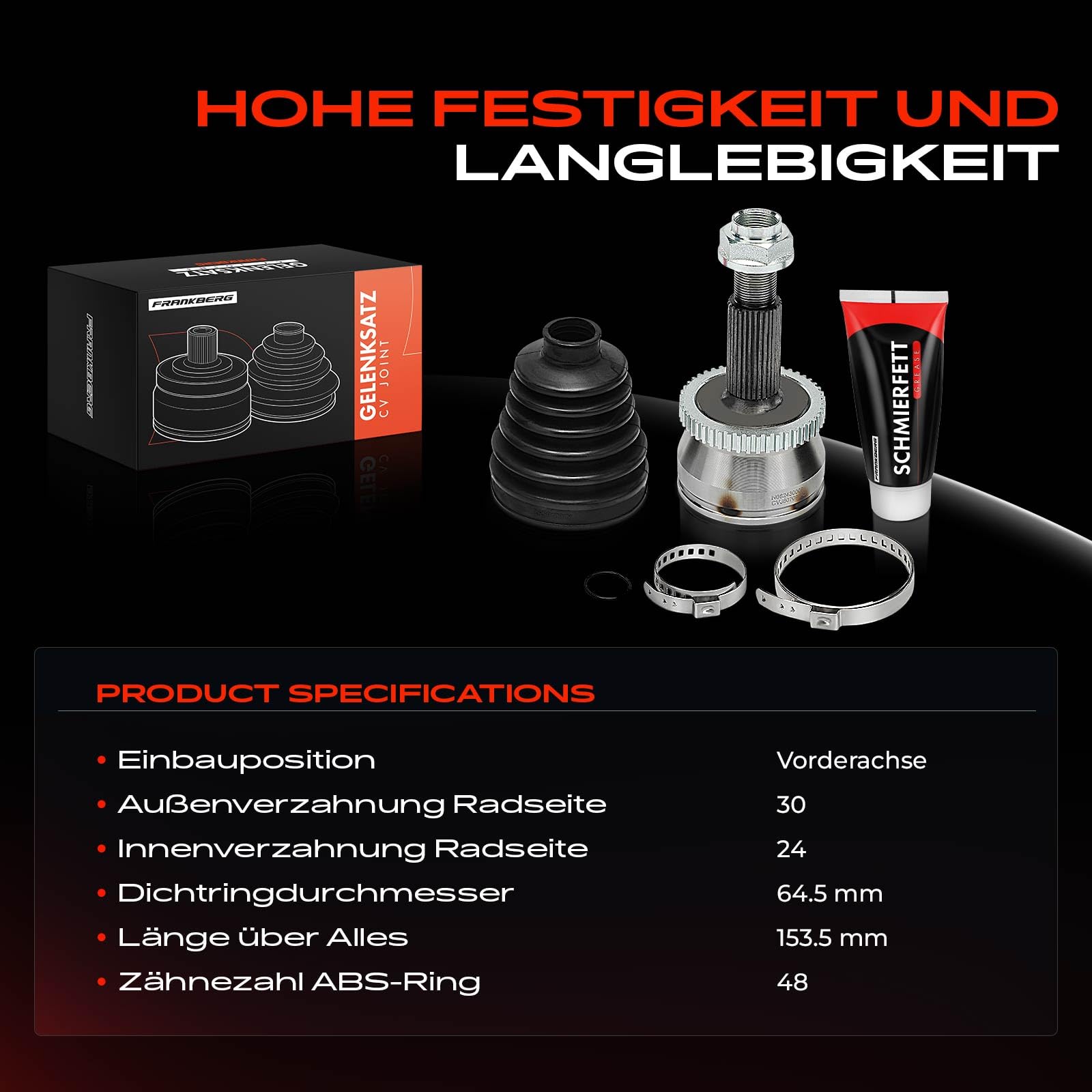 Frankberg Gelenksatz Vorderachse Kompatibel mit Tucson TL TLE 1.6L 1.7L 2015-2020 Sportage QL QLE 1.6L 1.7L 2015-2022 Replace# 49500D7060