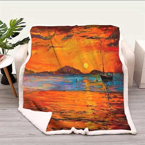 Miniatura 8 de Cobijas Calientes para Invierno, Cobijas Coastline Coastline - Manta decorativa para sofá, dormitorio, tamaño bebé, 39 x 47 pulgadas