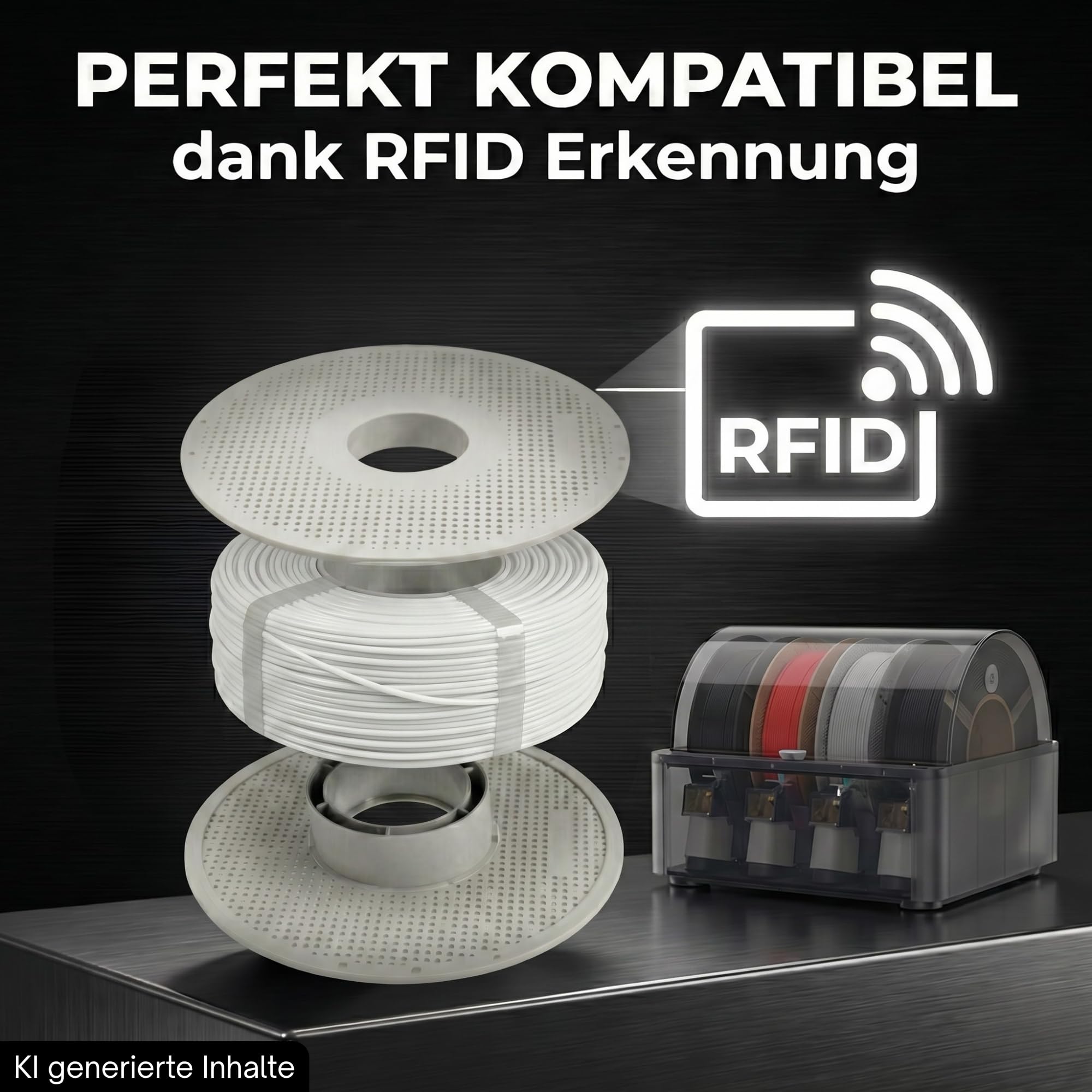 Filamento PLA Basic para Bambulab con bobina y chip RFID de 1,75 mm, 1 kg (blanco)