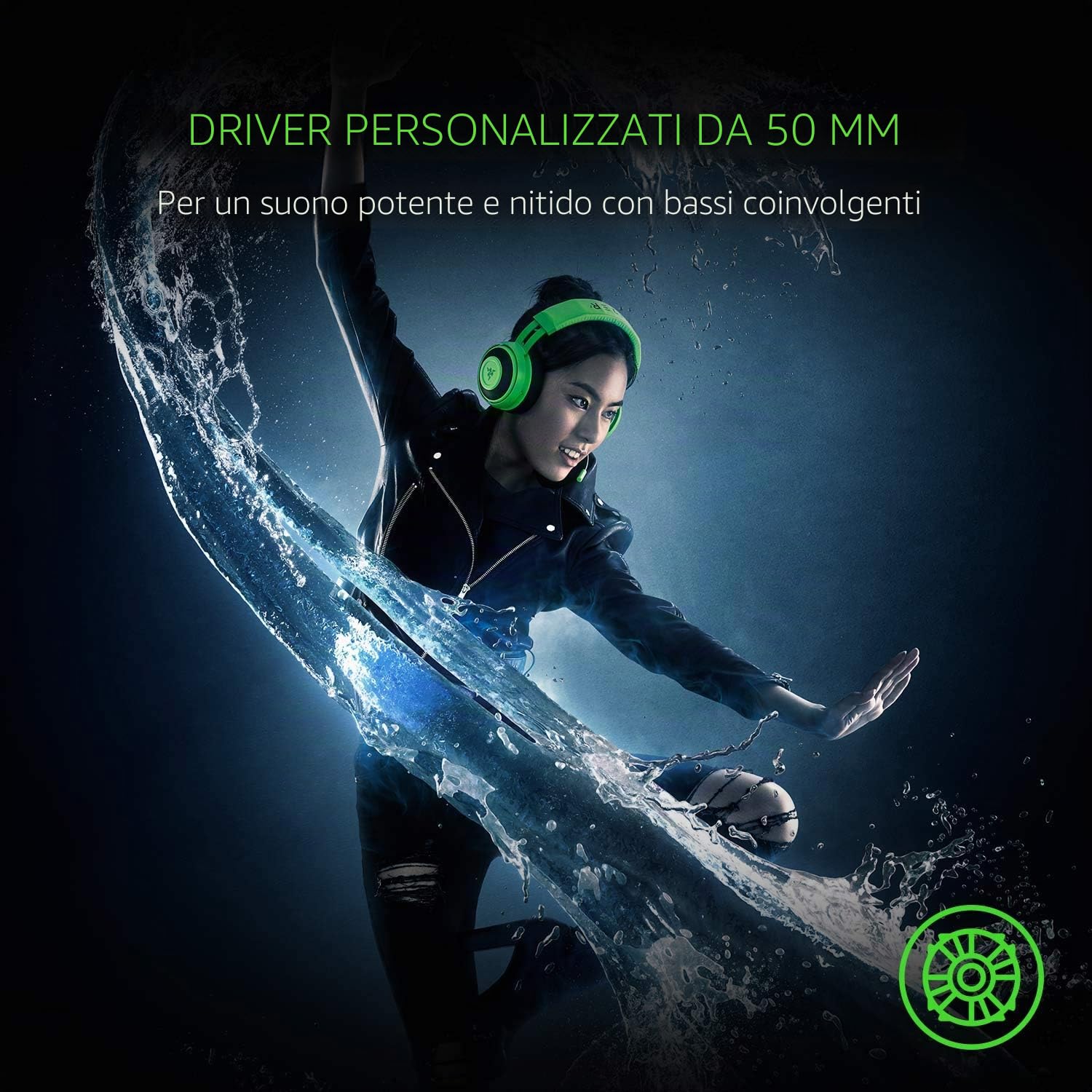 Razer Kraken Tournament Edition Gaming Headset Virtual 7.1 Surround-Sound 3.5mm for PC Green
