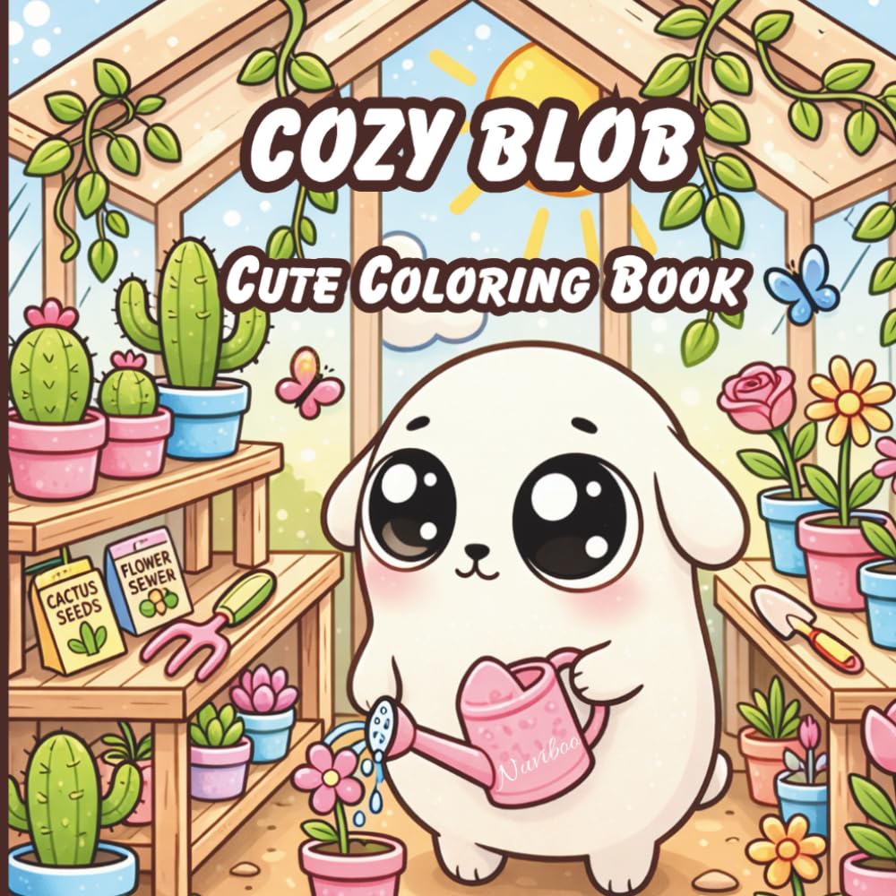 Cozy Blob Cute Coloring Book: 40 Adorable and Relaxing Coloring Pages with Cute Cozy Scenes, Sweet Moments and Fun Activities – A Stress Relieving Coloring Book for Adults and Teens
