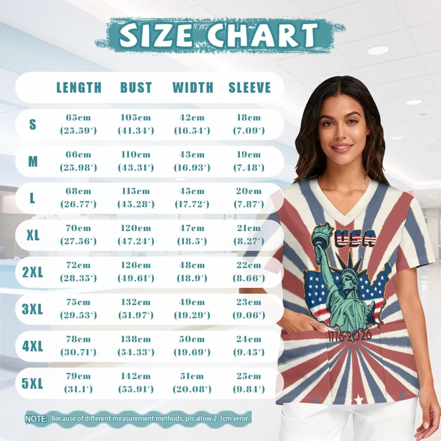 Scrubs for Women Set Medical Uniform V Neck Short Sleeve Top and Straight Jogger Pants with Six Pockets Workwear