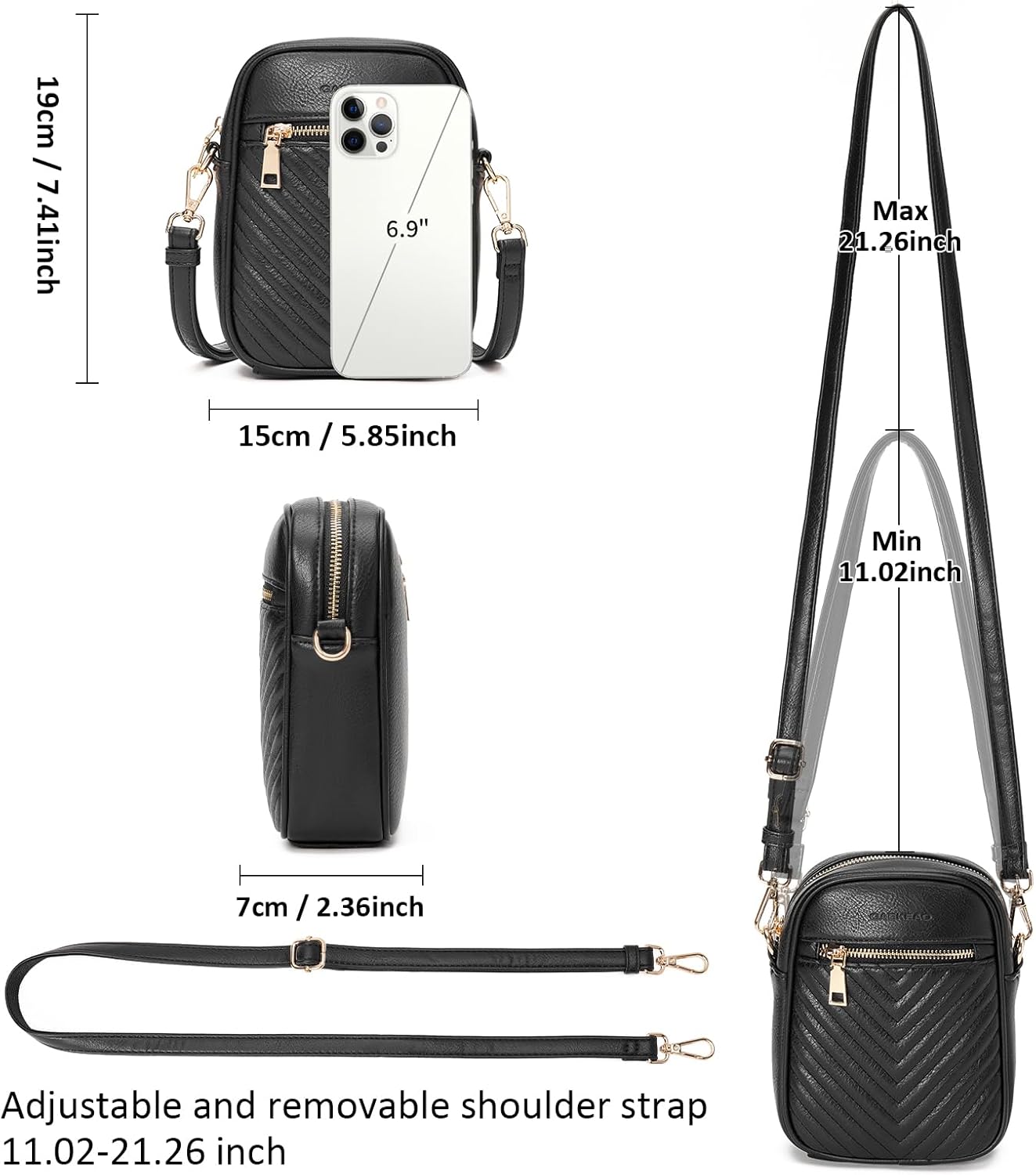 GAEKEAO Small Crossbody Bags for Women Vegan Leather Cell Phone Bag Cross Body Wallet Purses with Card Slots - Image 5