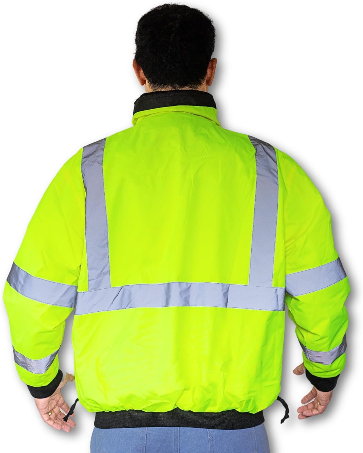 North 15 Men's High Visibility Safety Bomber Jacket, Fleece Lined