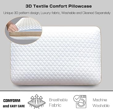 Memory Foam Pillows Standard Size 23.6 x 15.7x 5.1, Medium Firm Pillow for Sleeping, Orthopedic Bed Pillow for All Sleepers, Ventilated Gel Foam Pillow with Washable Cover